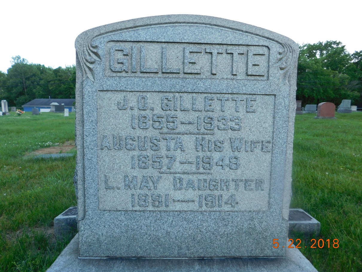 J.O. Gillette grave stone align=